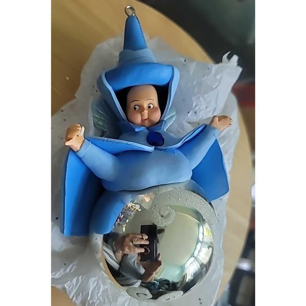 Disney Store Sleeping Beauty Merriweather Fairy Enchanted Christmas Ornament Blu